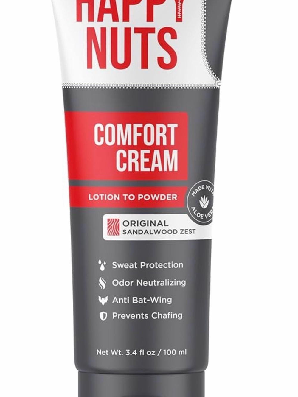 Happy Nuts Comfort Cream Lotion to Powder - Original Sandalwood Zest